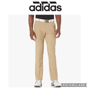 Adidas ClimaLite Men Khaki Flat Front Chino Casual Golf pants size 34x32